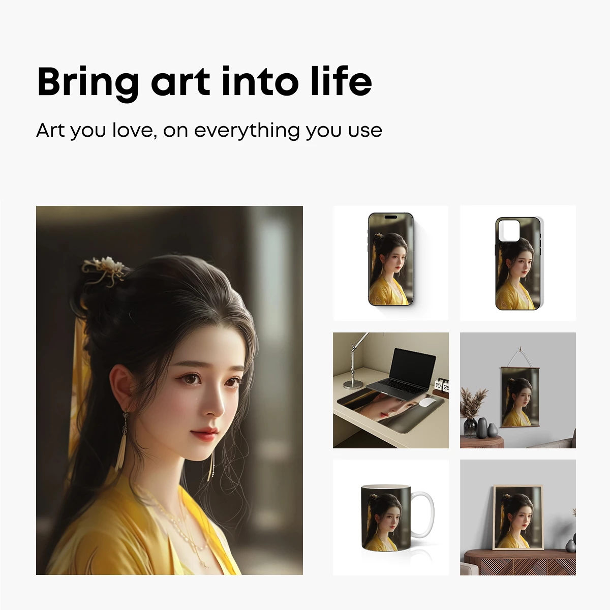 Elegant Hanfu Portrait: Golden Serenity - Image 2