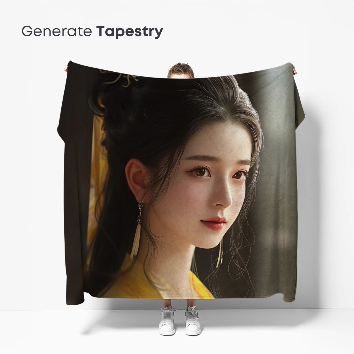 Elegant Hanfu Portrait: Golden Serenity - Image 5