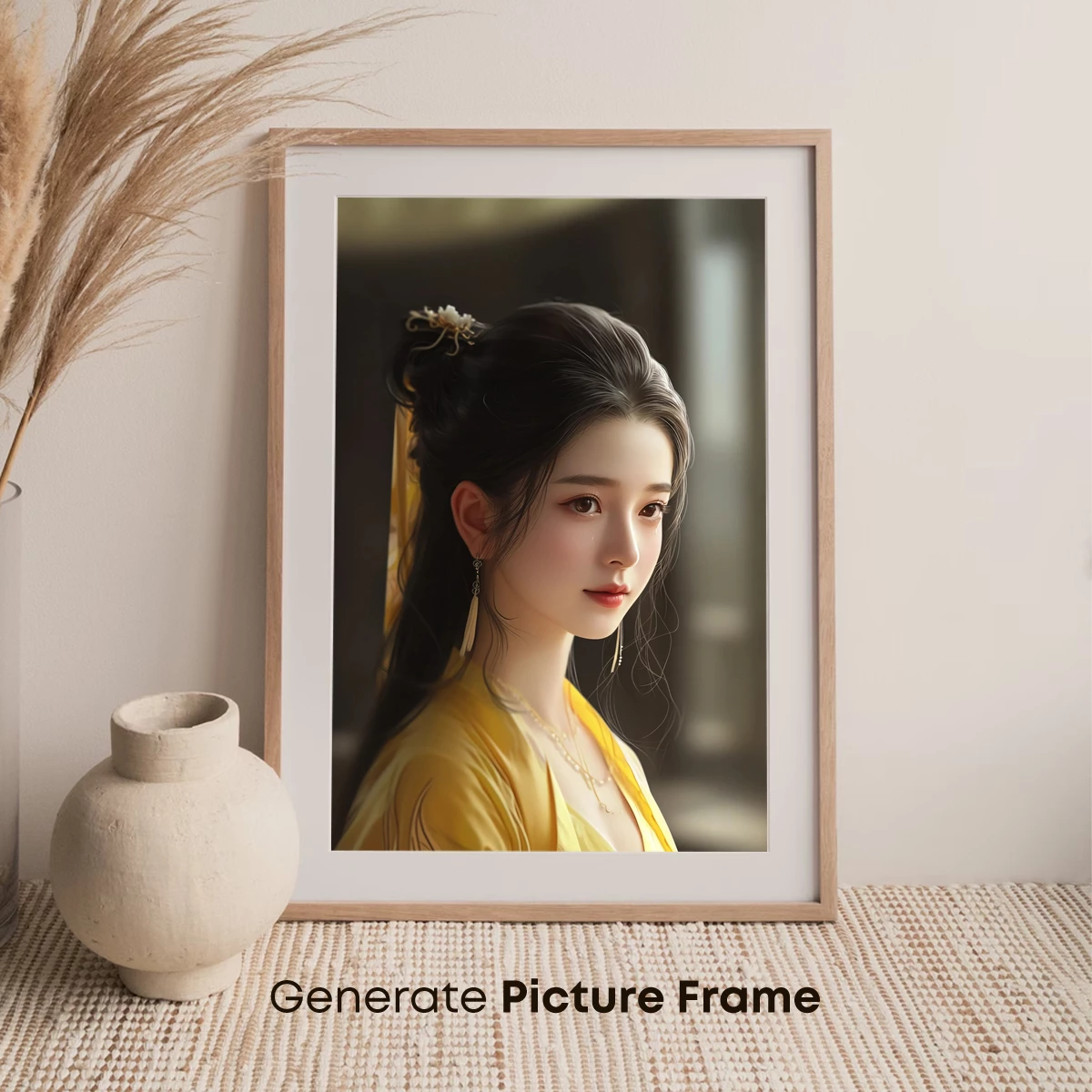 Elegant Hanfu Portrait: Golden Serenity - Image 7