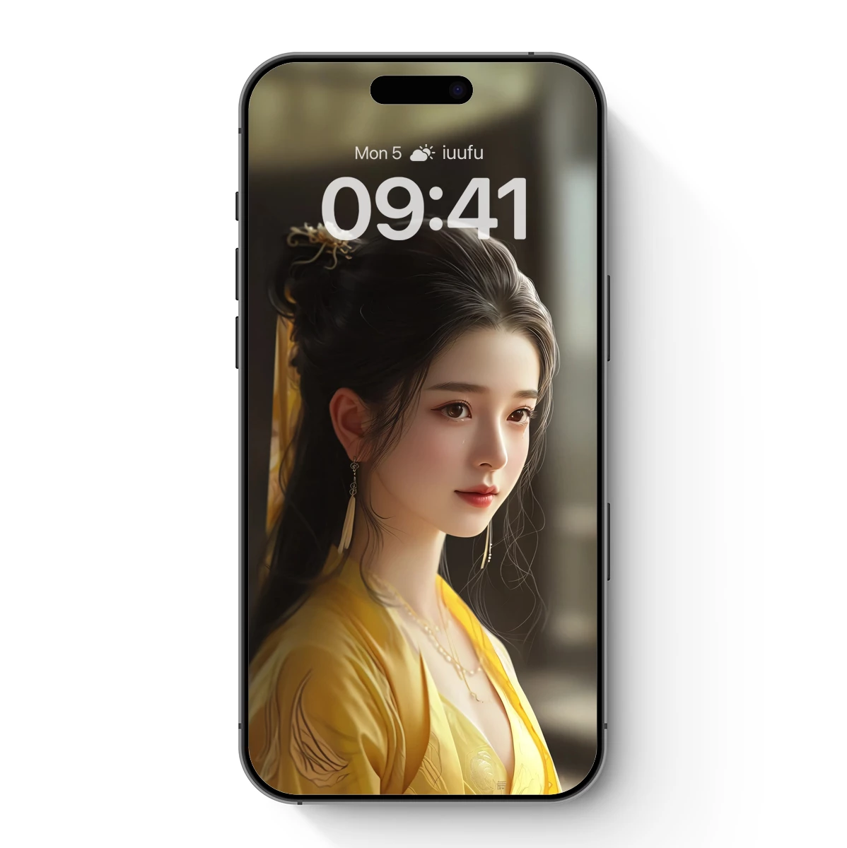 Elegant Hanfu Portrait: Golden Serenity