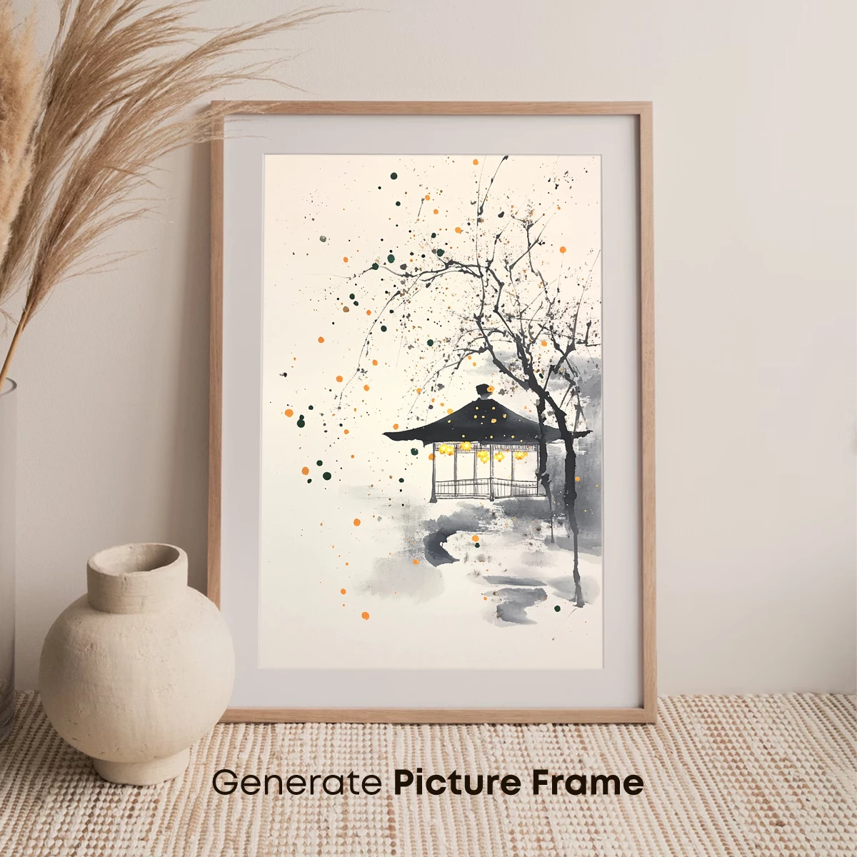 Autumnal Gazebo in Ink Splatter - Image 7