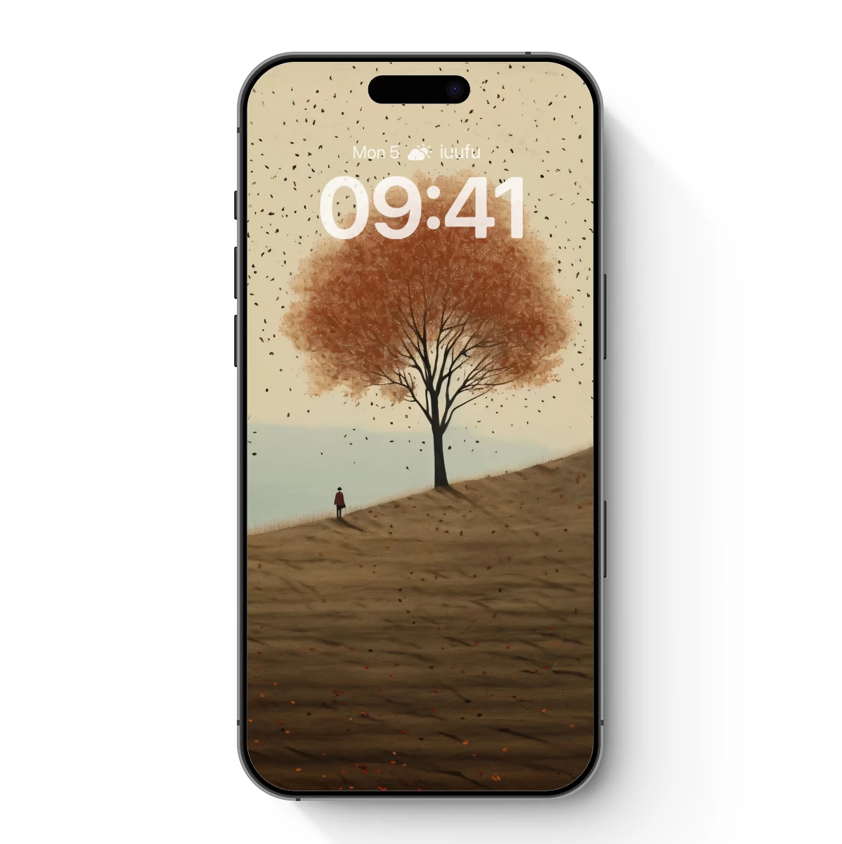 Autumn Solitude: Lone Tree and Wanderer