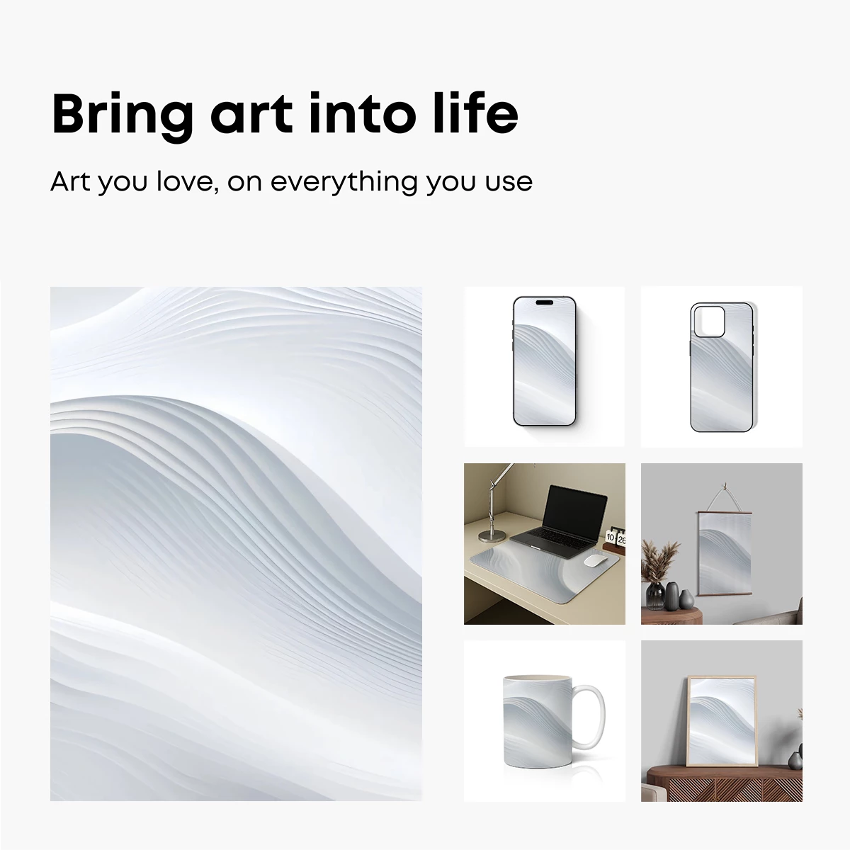 Elegant White Waves: A Symphony of Flowing Lines - Image 2