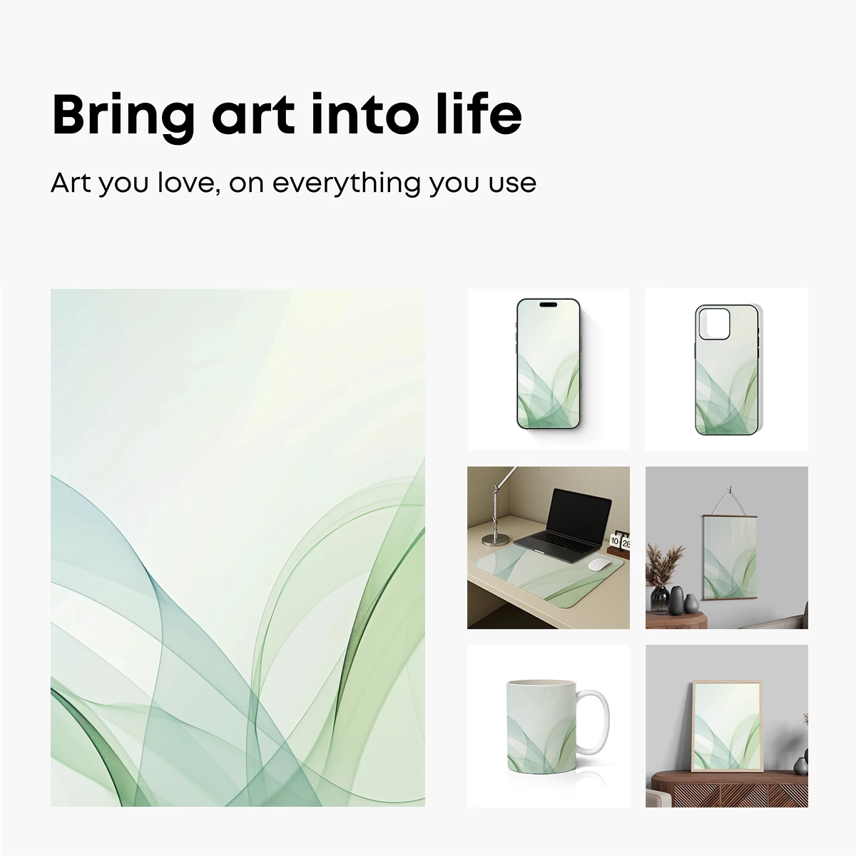 Ethereal Green Waves: A Dance of Transparency and Flow - Image 2