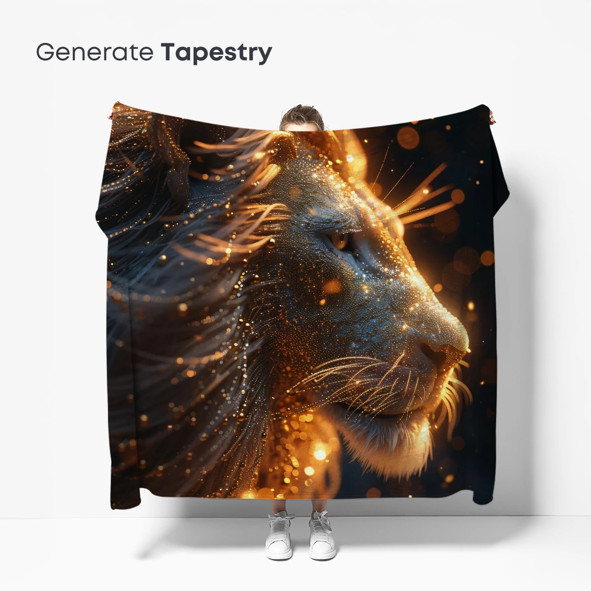 Golden Lion's Radiance: A Sparkling Digital Masterpiece - Image 5