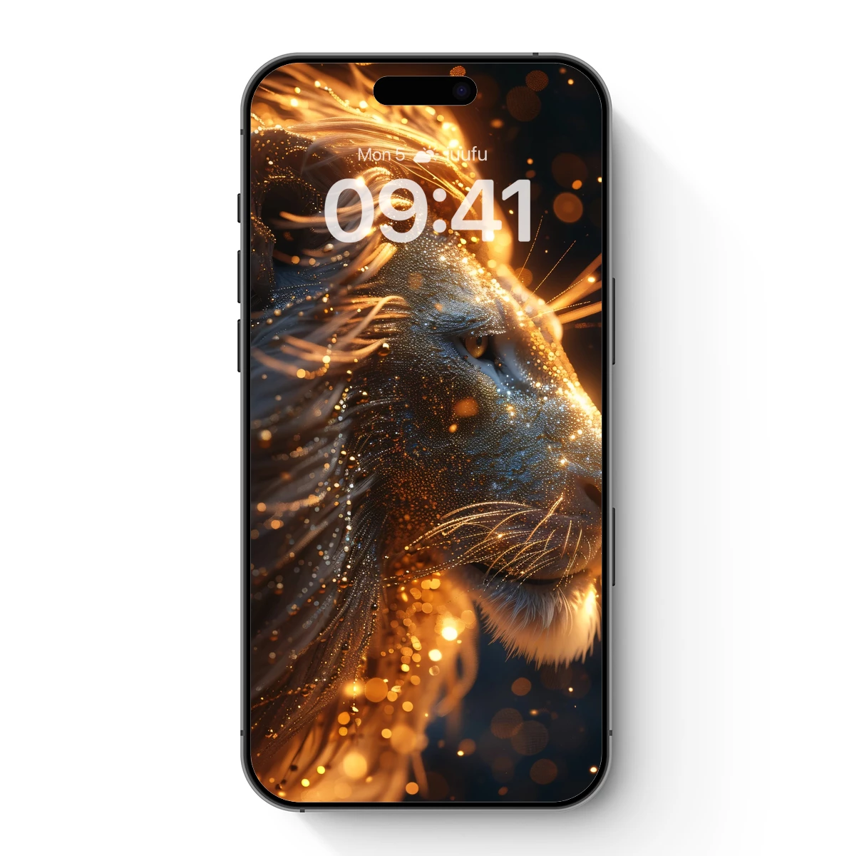 Golden Lion's Radiance: A Sparkling Digital Masterpiece