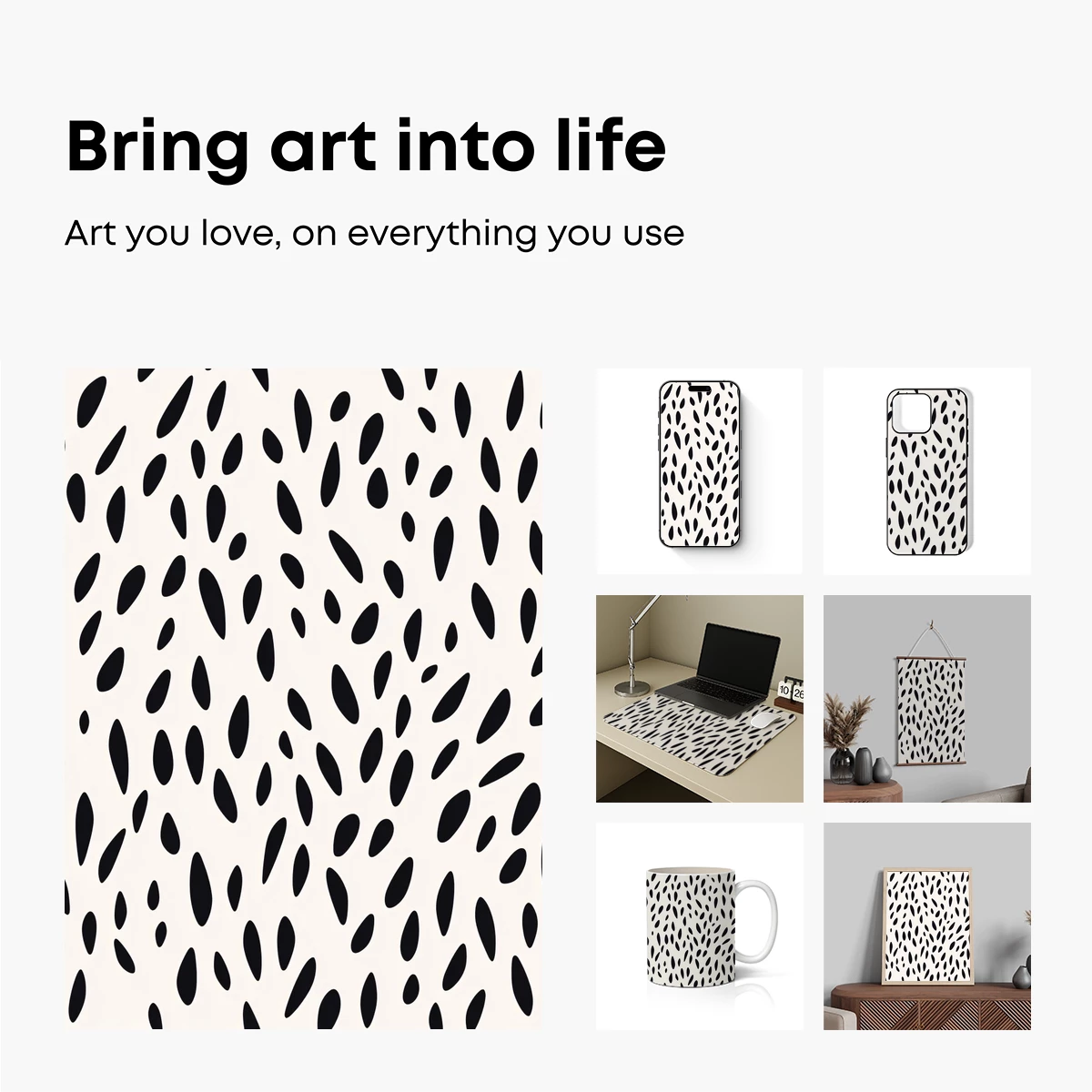 Abstract Black Dots: Dynamic Minimalist Pattern - Image 2