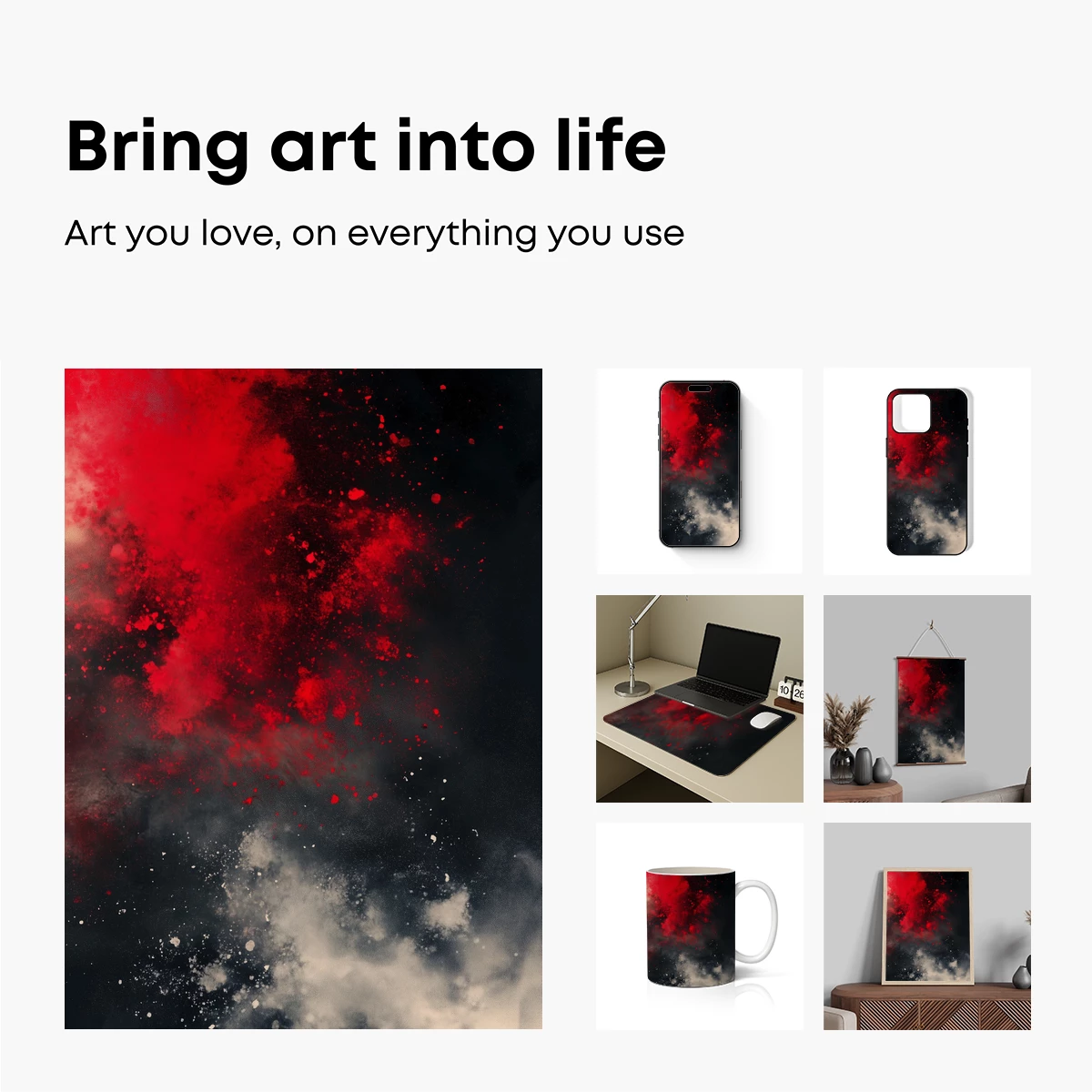 Crimson Chaos: Explosive Red and Smoke Art Crimson Chaos: Explosive Red and Smoke Art