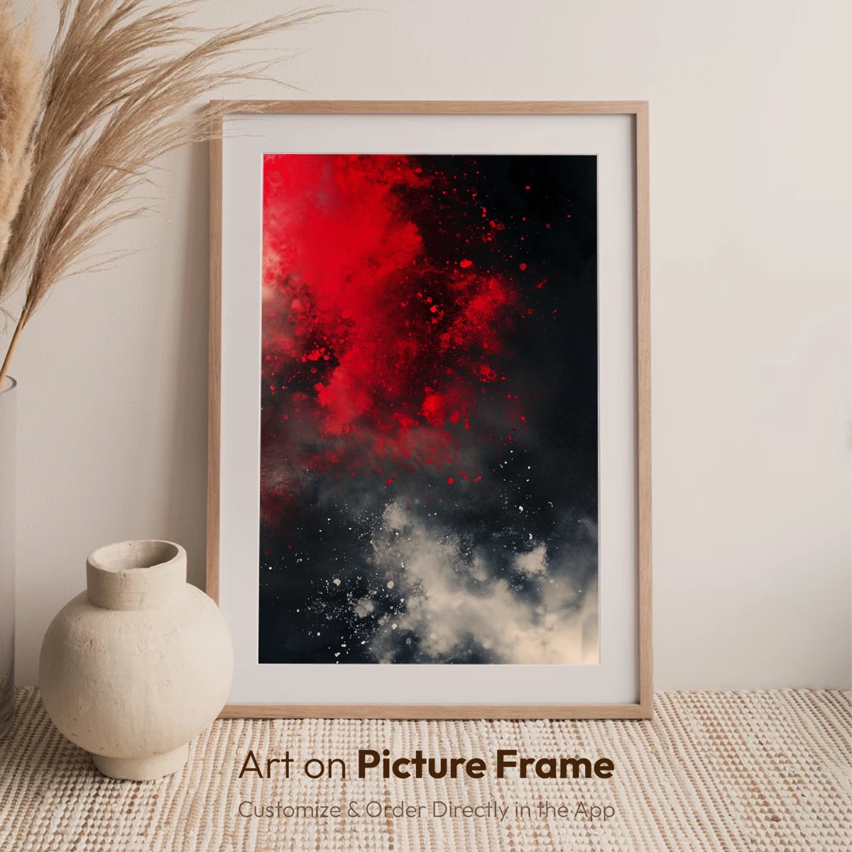 Crimson Chaos: Explosive Red and Smoke Art - Image 6