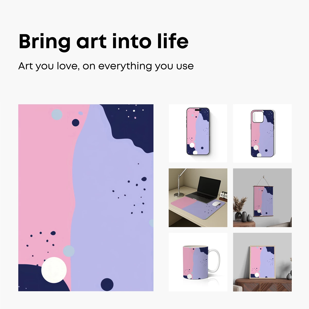Abstract Pastel Odyssey: Cosmic Dots and Curves - Image 2