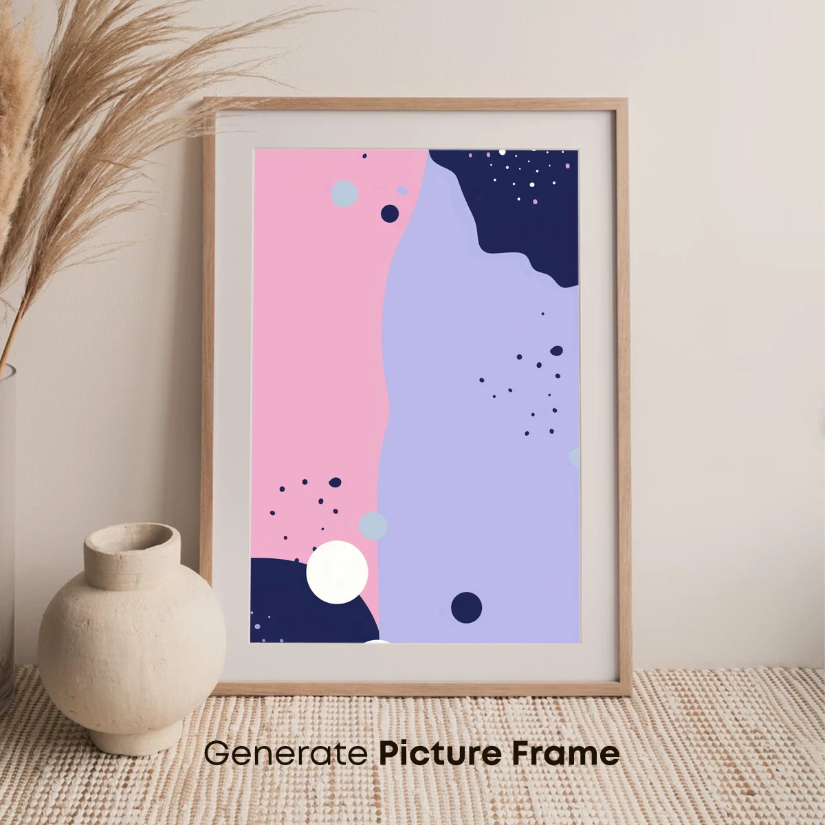 Abstract Pastel Odyssey: Cosmic Dots and Curves - Image 7
