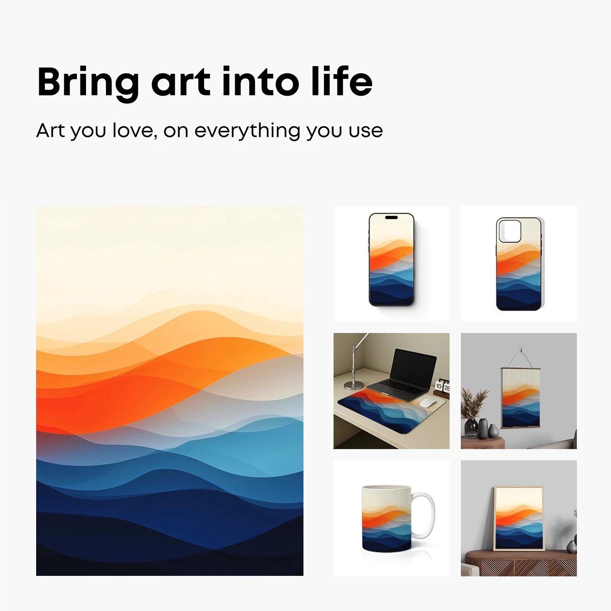 Abstract Mountain Symphony in Gradient Hues - Image 2