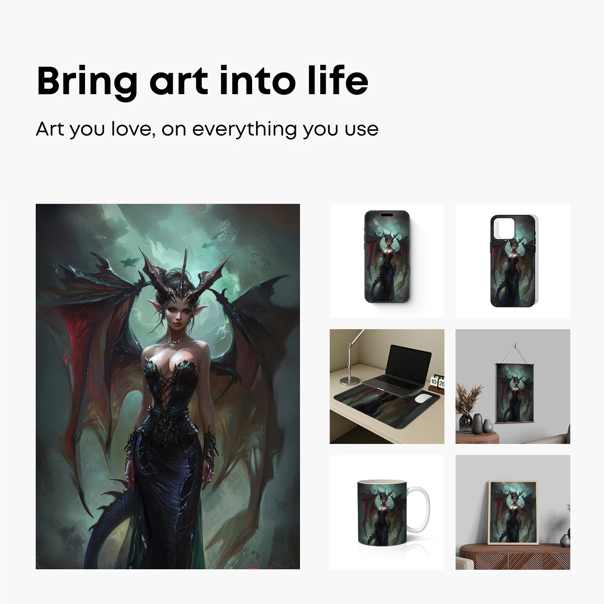 Ethereal Dragon Queen: Gothic Fantasy Artistry - Image 2