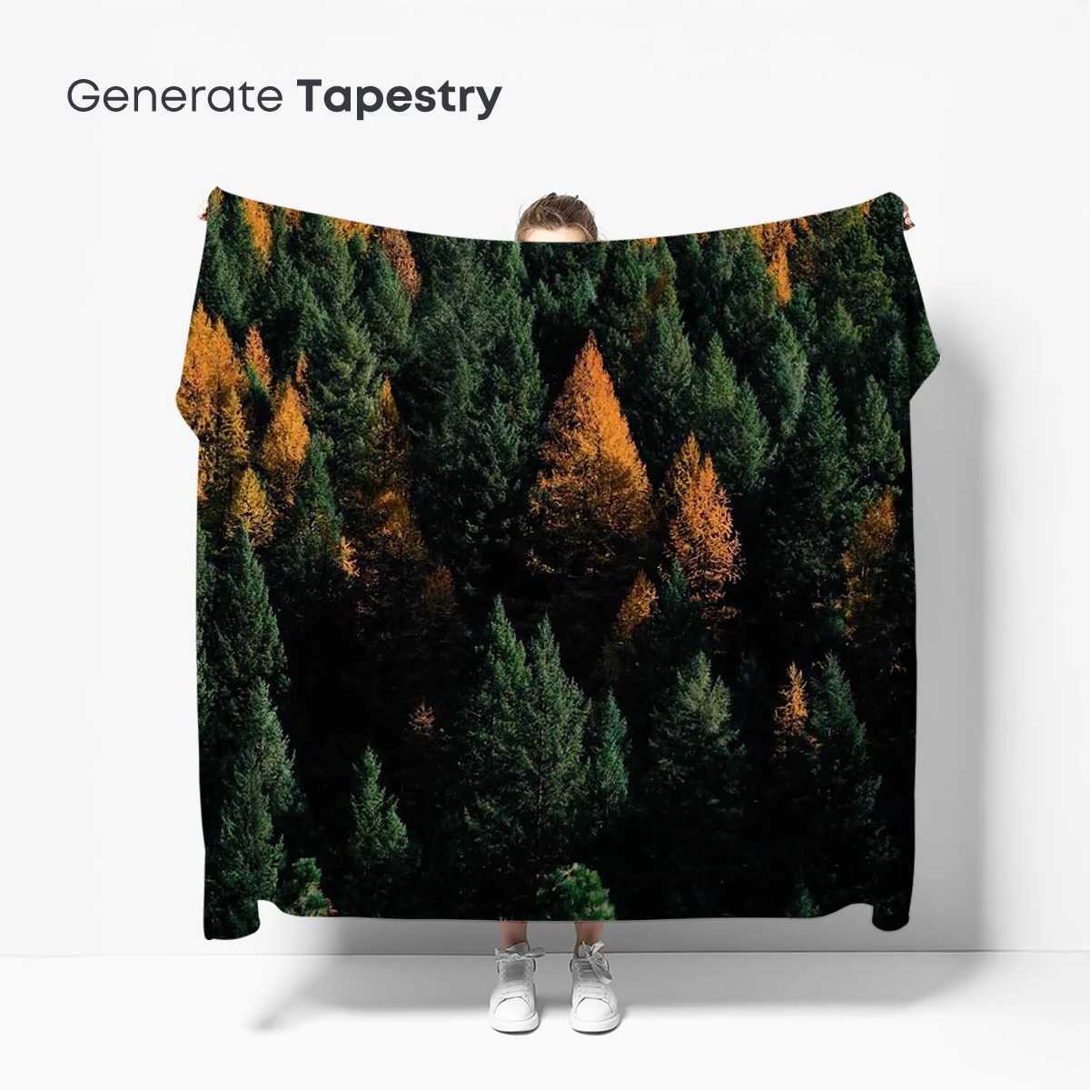 Autumn's Embrace: Golden Pines Amidst Evergreens - Image 5