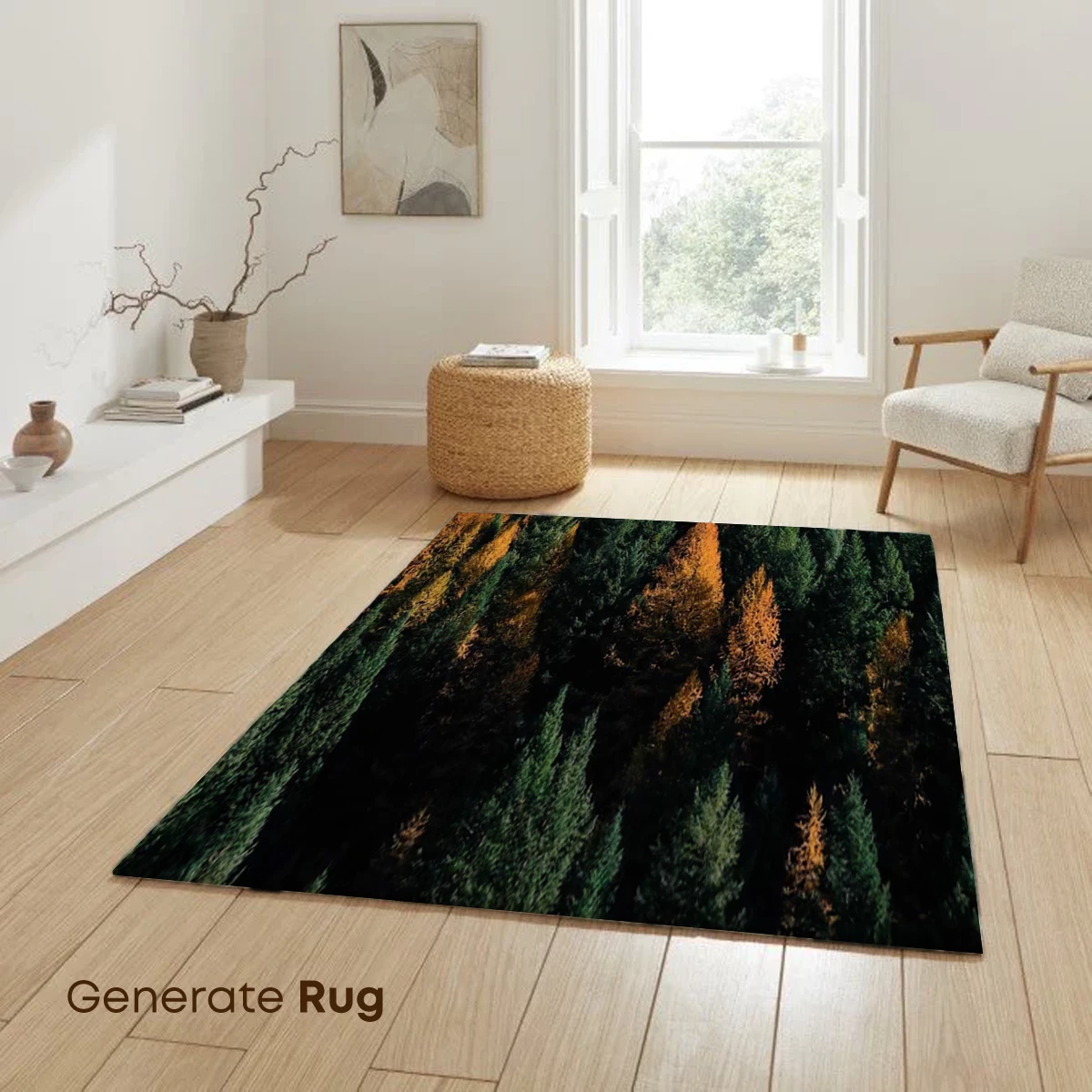 Autumn's Embrace: Golden Pines Amidst Evergreens - Image 6