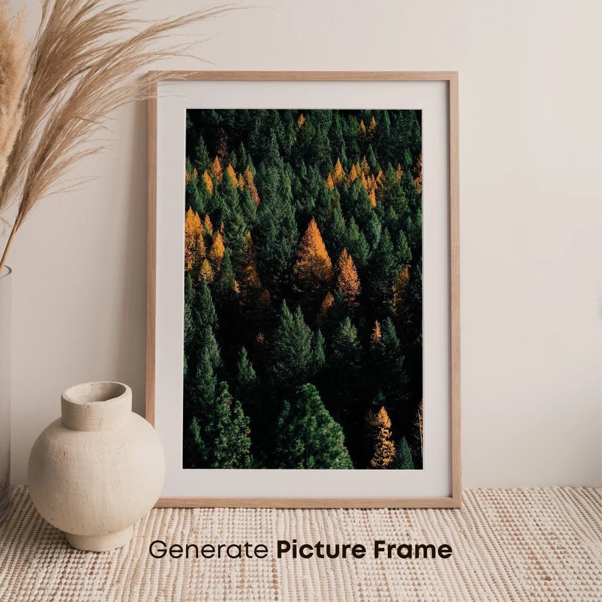 Autumn's Embrace: Golden Pines Amidst Evergreens - Image 7