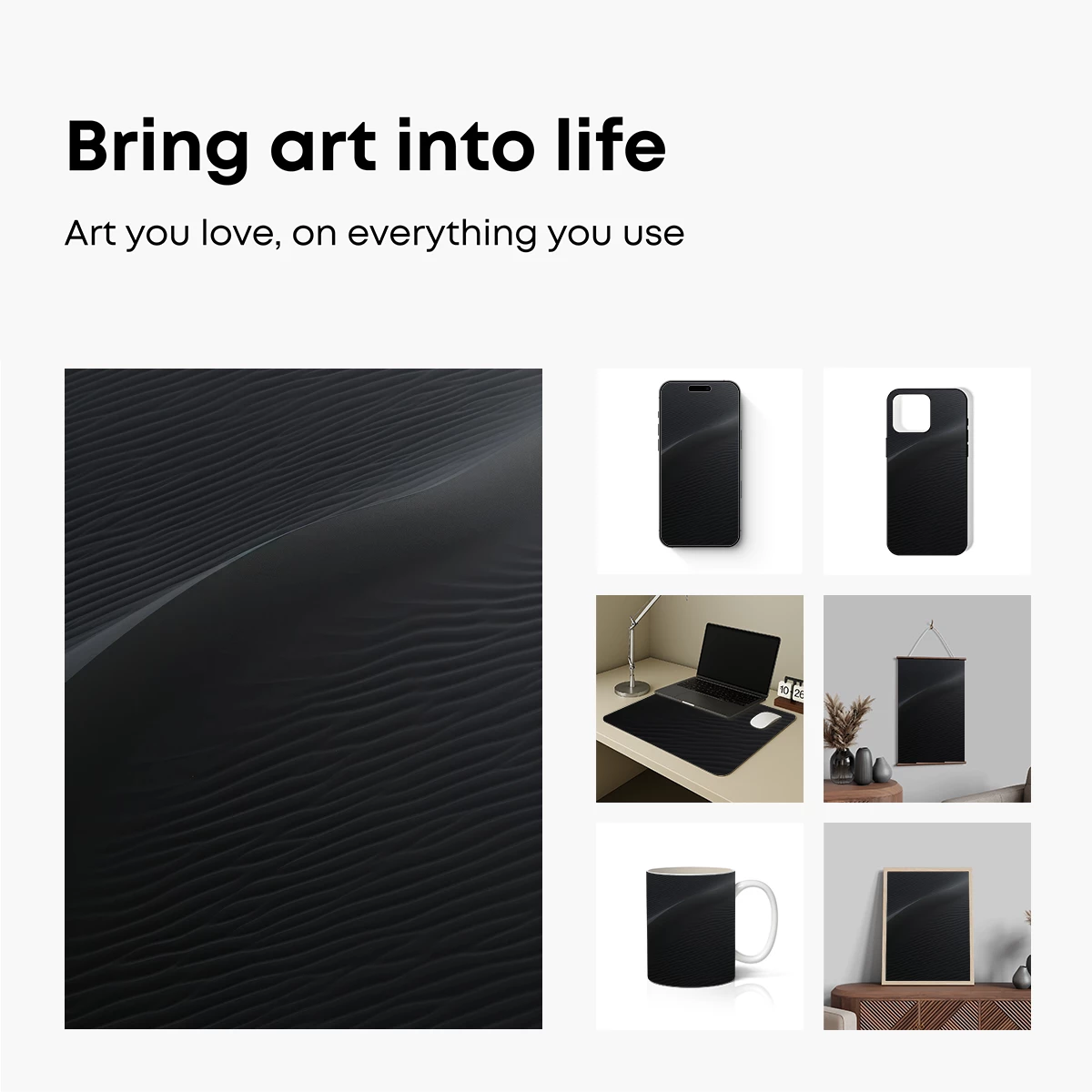 Ethereal Sand Ripples: Monochrome Minimalism - Image 2