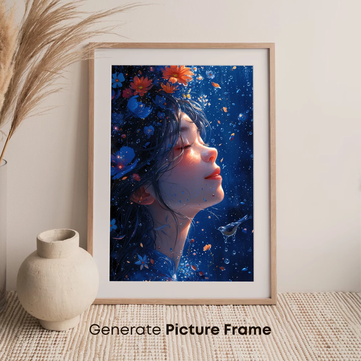 Enchanted Floral Dream: Ethereal Profile in Bloom - Image 7