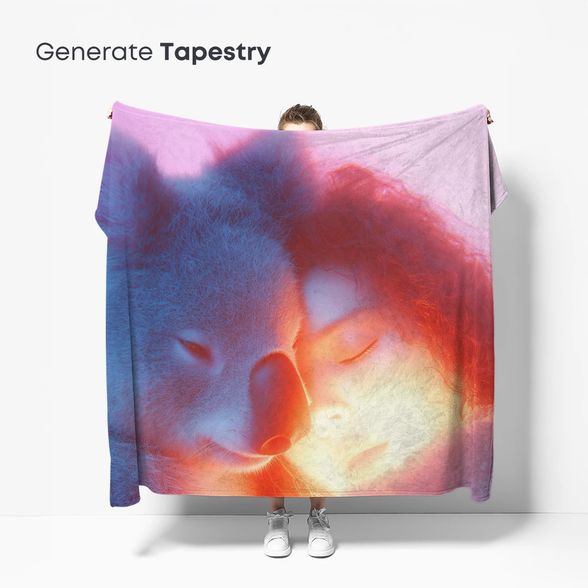 Neon Embrace: Human and Koala in Dreamy Harmony - Image 5