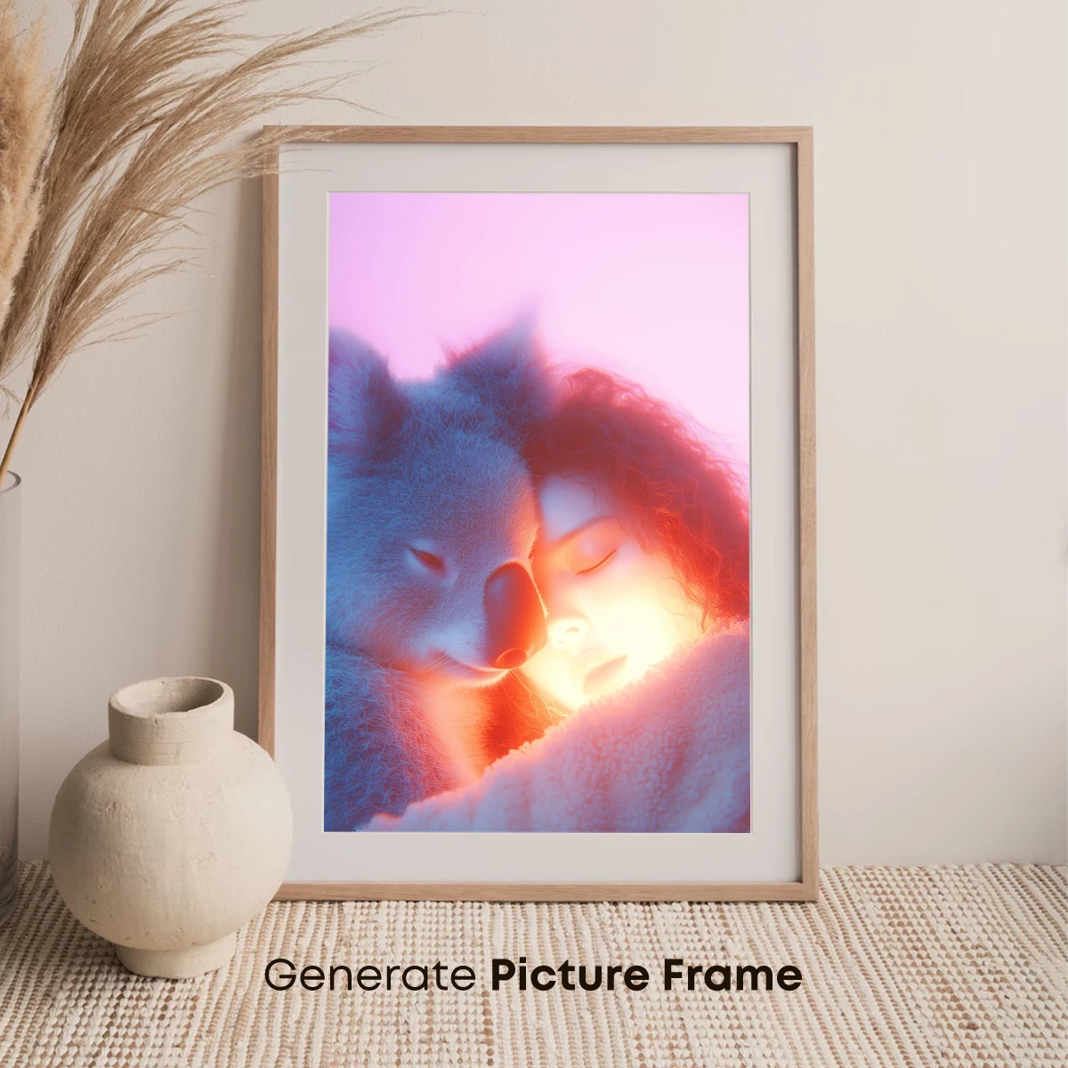 Neon Embrace: Human and Koala in Dreamy Harmony - Image 7