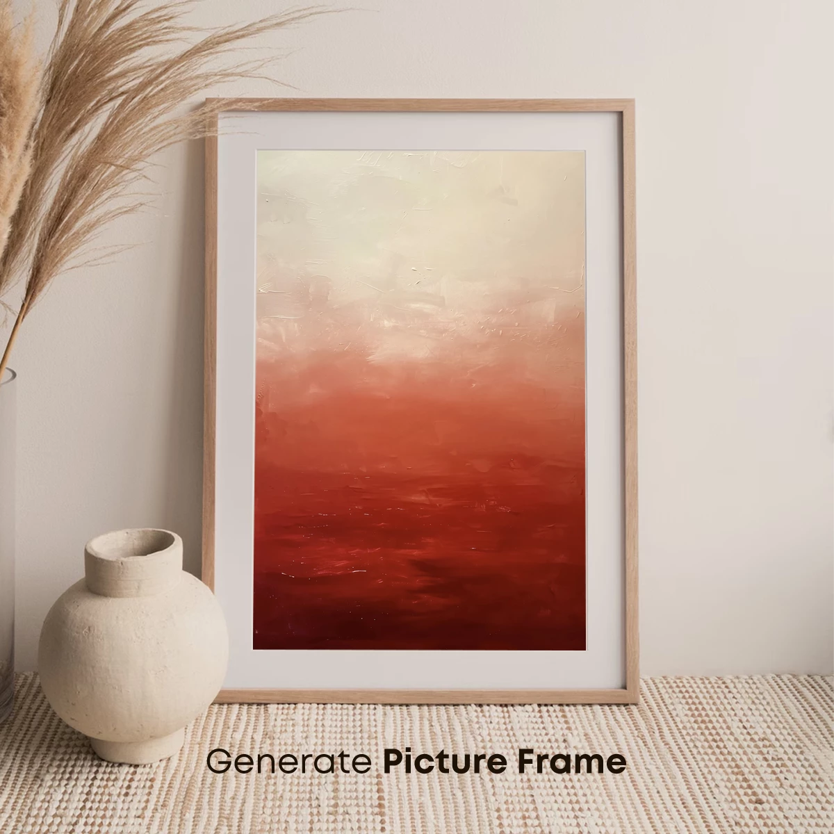 Crimson Horizon: Abstract Ombre Canvas - Image 7