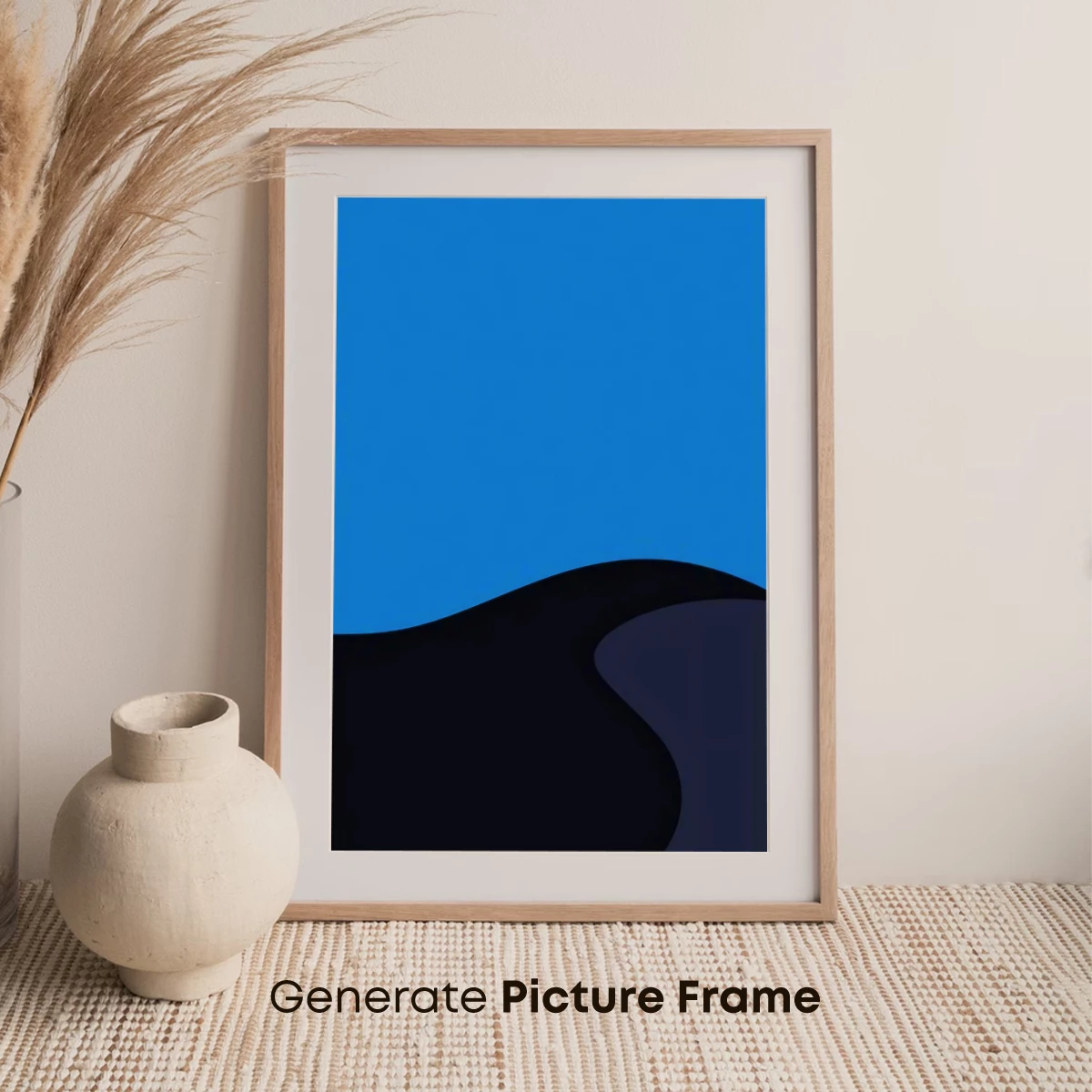 Eternal Horizon: Abstract Blue and Black Waves - Image 7