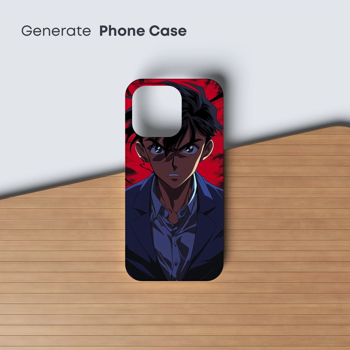 Intense Anime Gaze: Dark Suit, Red Aura - Image 3
