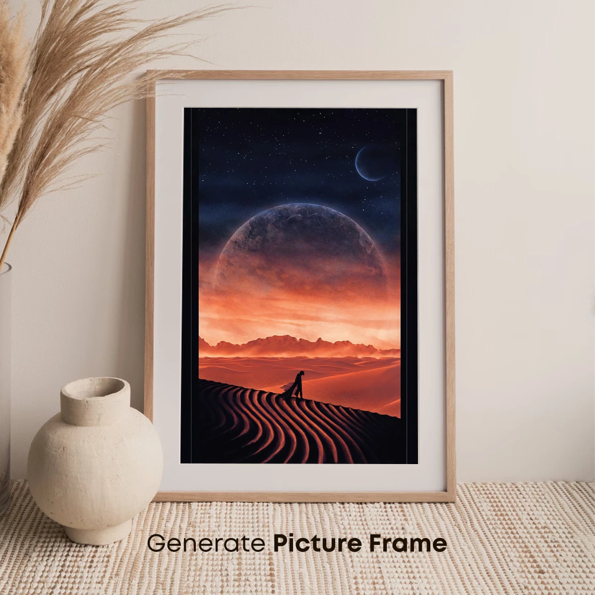 Dune Odyssey: Desert Wanderer Under Cosmic Skies - Image 7