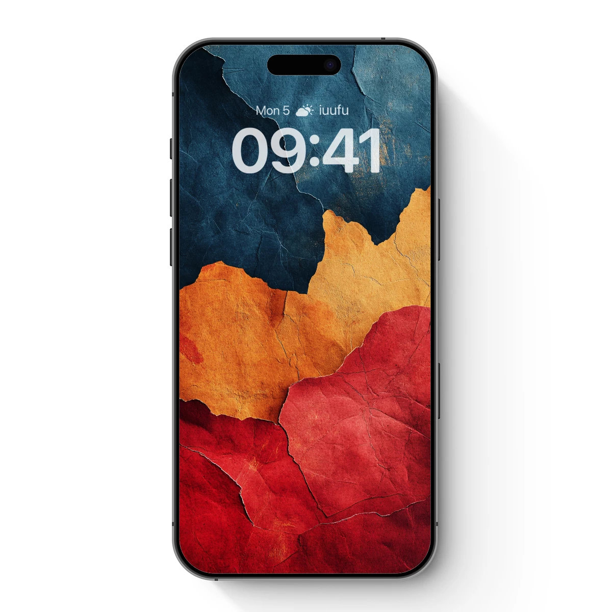 Cracked Canvas Symphony: Blue, Orange, and Red