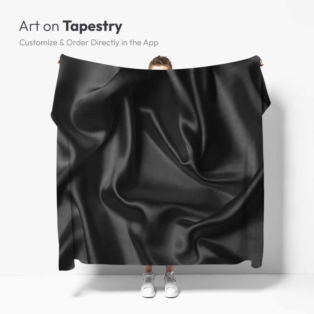 Elegant Black Silk Drapery - Image 4