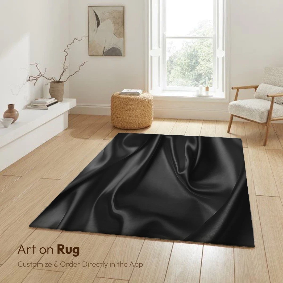 Elegant Black Silk Drapery - Image 5