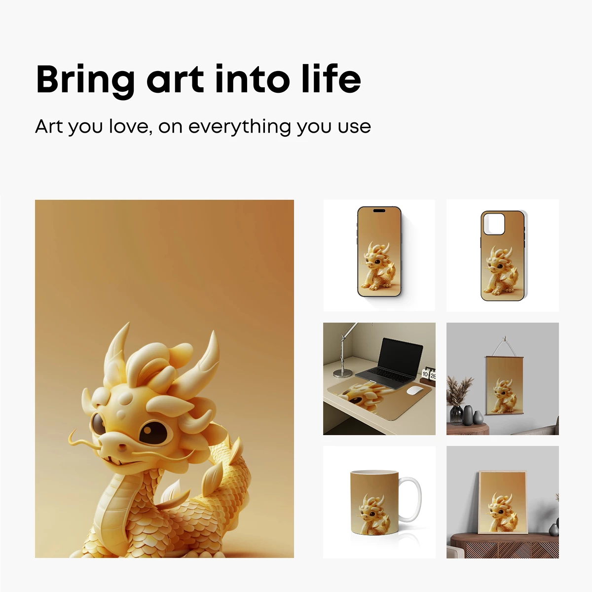 Golden Dragonling: Mythical Charm in Pastel Hues - Image 2