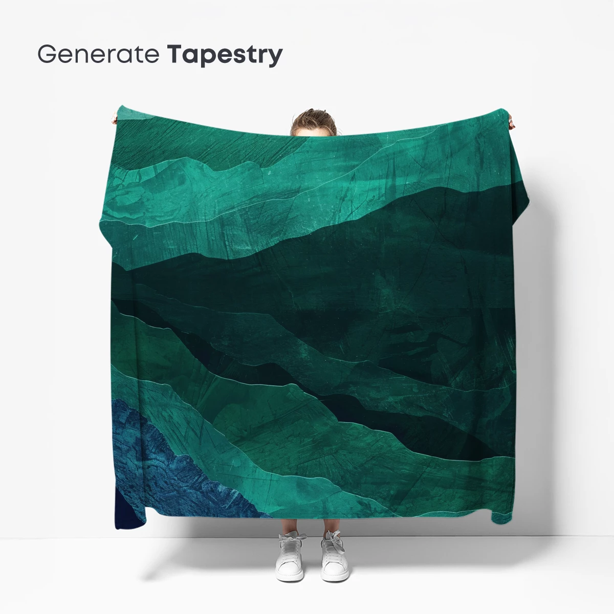 Emerald Mountain Layers: Abstract Nature Art - Image 5