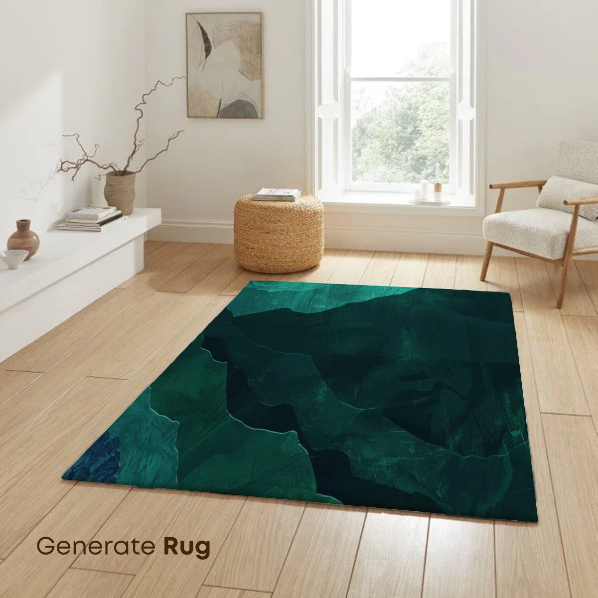 Emerald Mountain Layers: Abstract Nature Art - Image 6