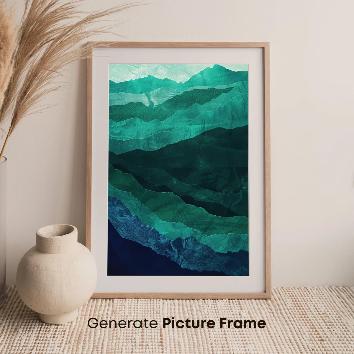 Emerald Mountain Layers: Abstract Nature Art - Image 7