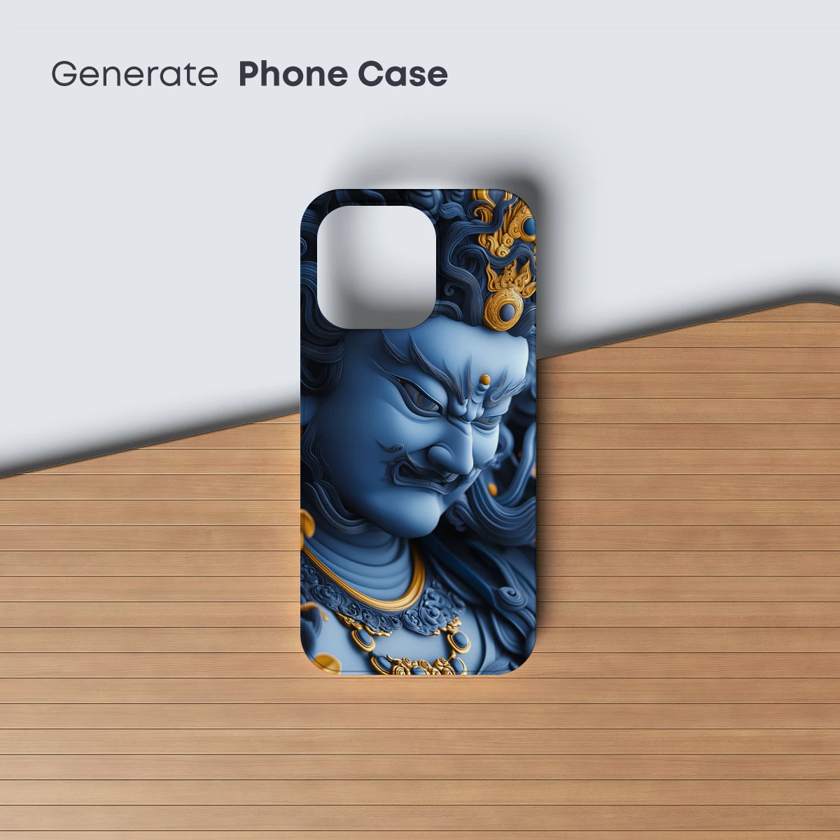 Blue Divine Warrior: Mythic Sculpture Art - Image 3