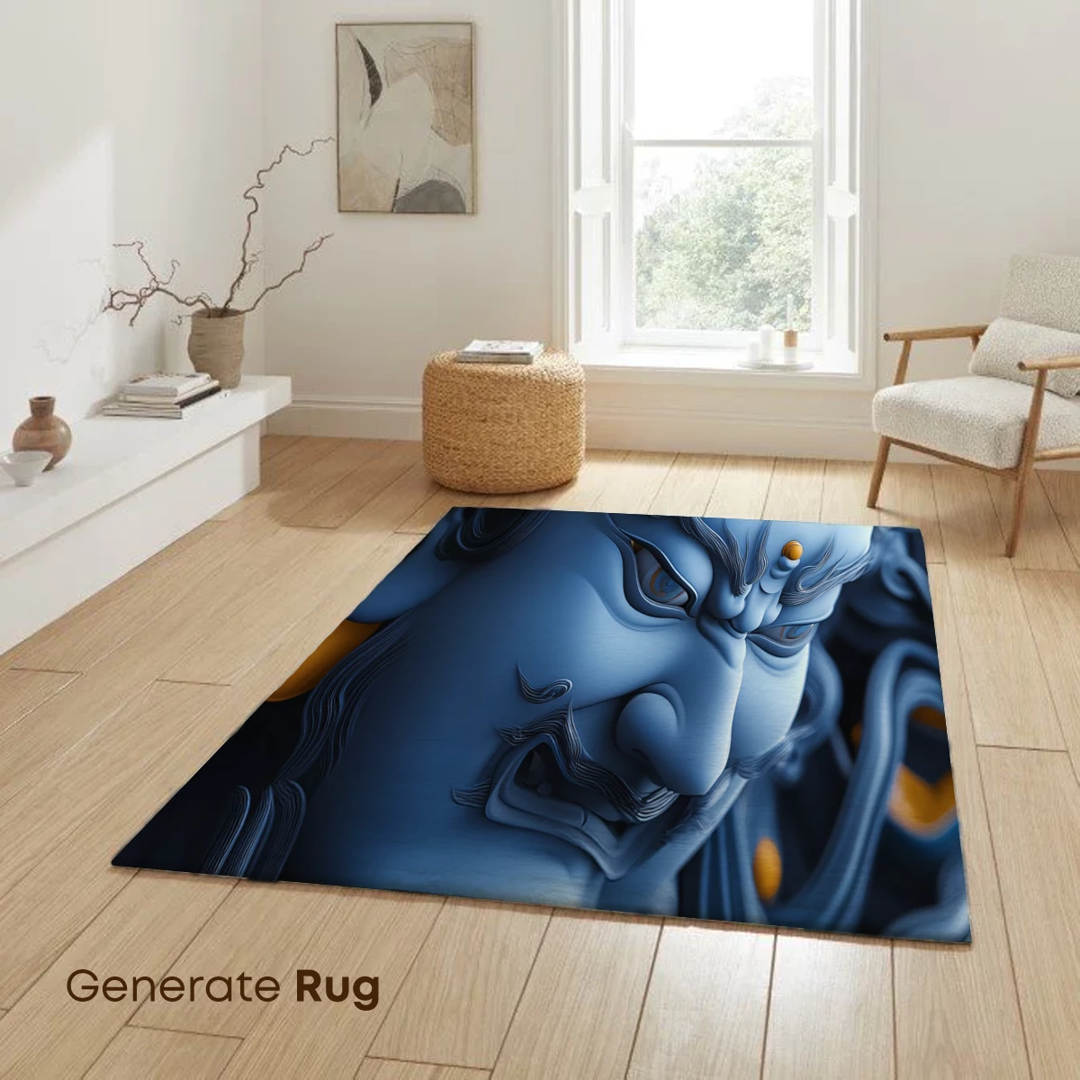 Blue Divine Warrior: Mythic Sculpture Art - Image 6