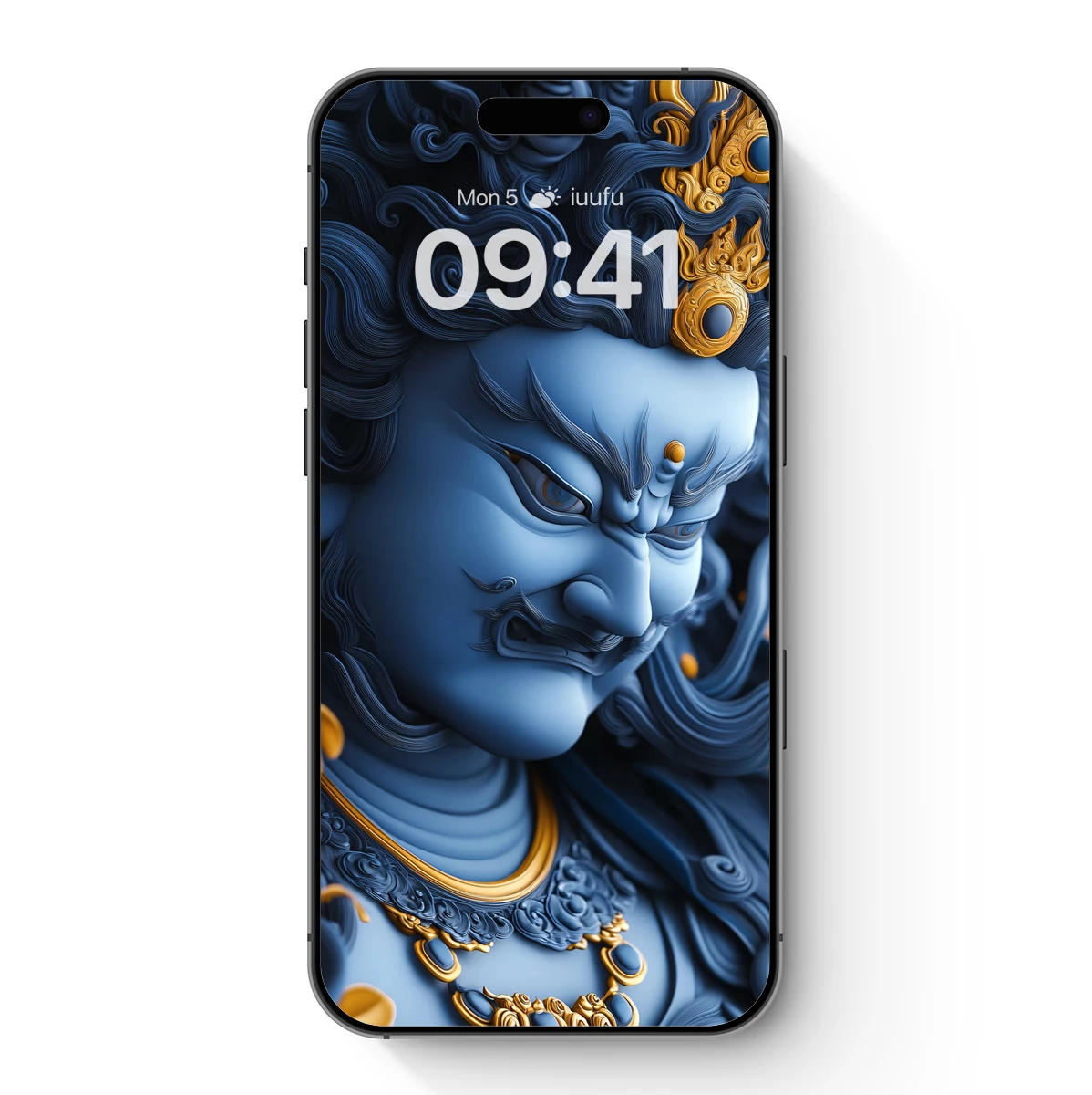 Blue Divine Warrior: Mythic Sculpture Art