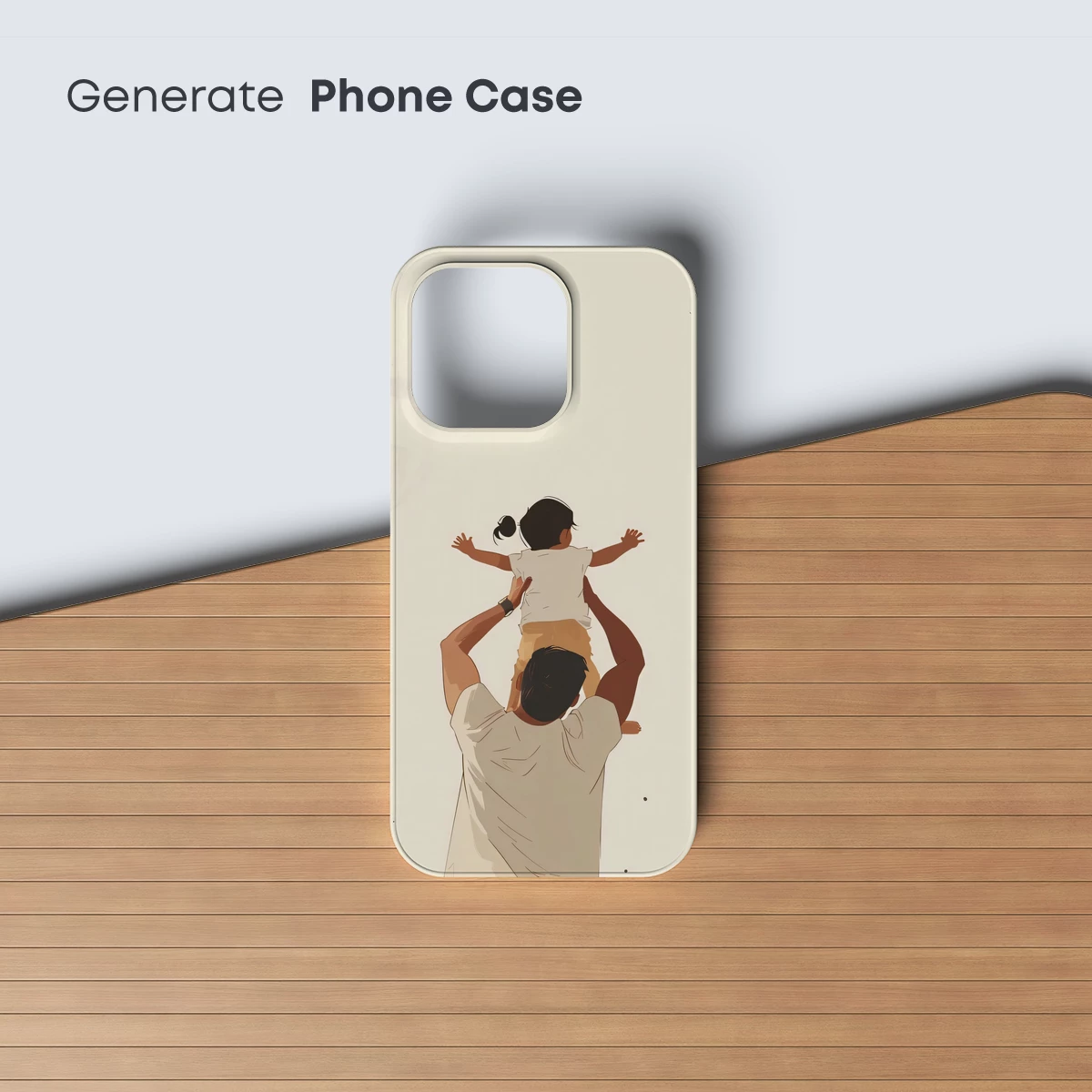 Elevated Joy: Father and Child in Minimalist Harmony - Image 3