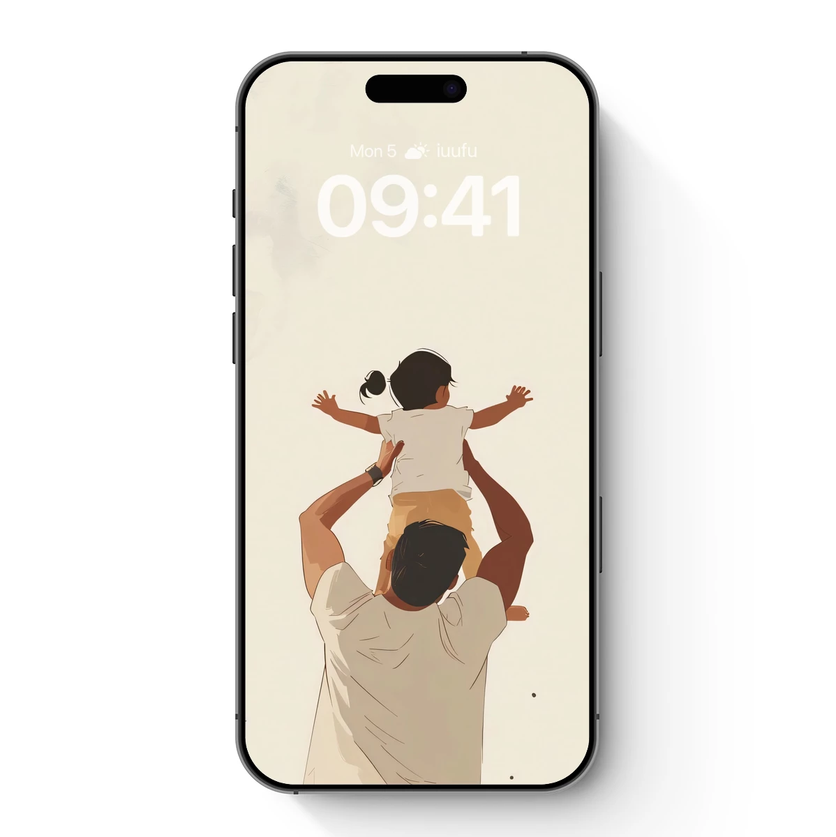 Elevated Joy: Father and Child in Minimalist Harmony