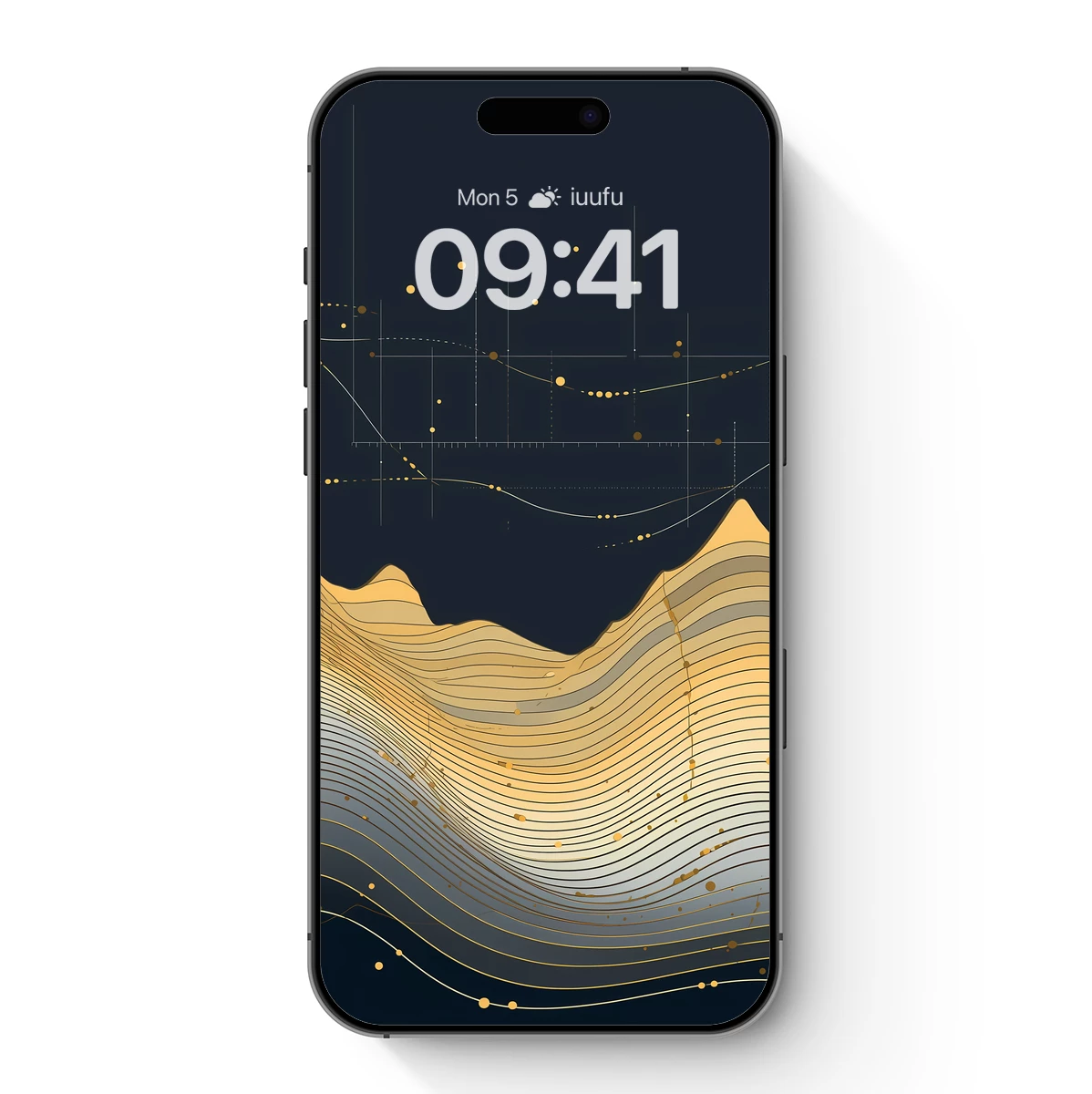 Golden Echoes: Wavy Strata and Celestial Dots