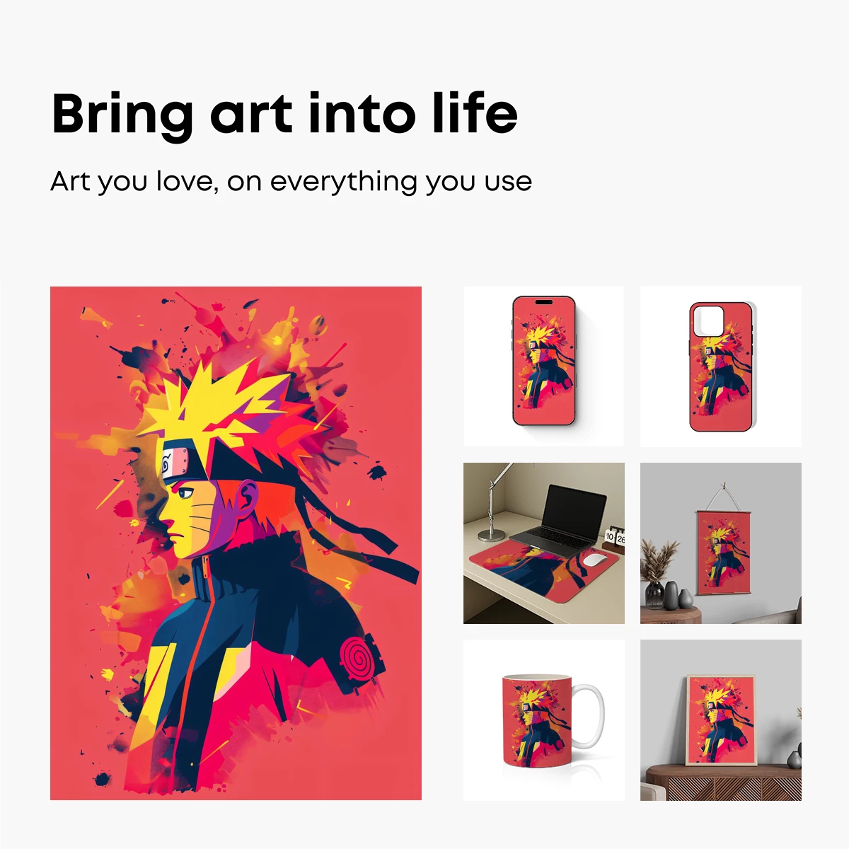 Naruto's Vibrant Fusion: Abstract Anime Artistry - Image 2