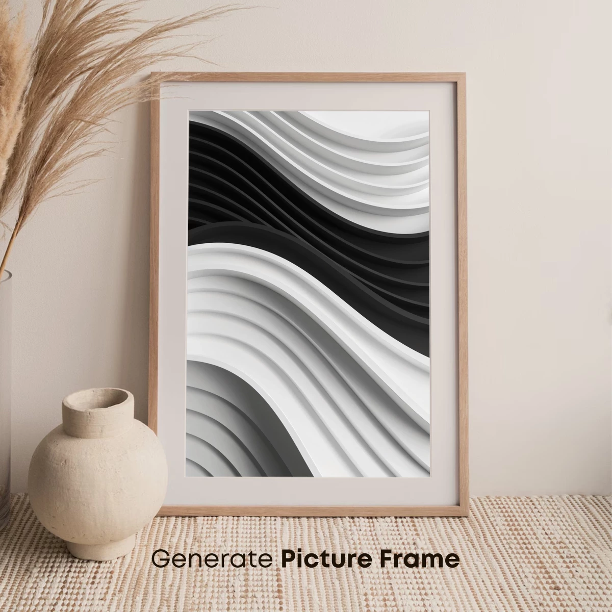 Elegant Monochrome Waves: A Study in Contrast and Flow - Image 7