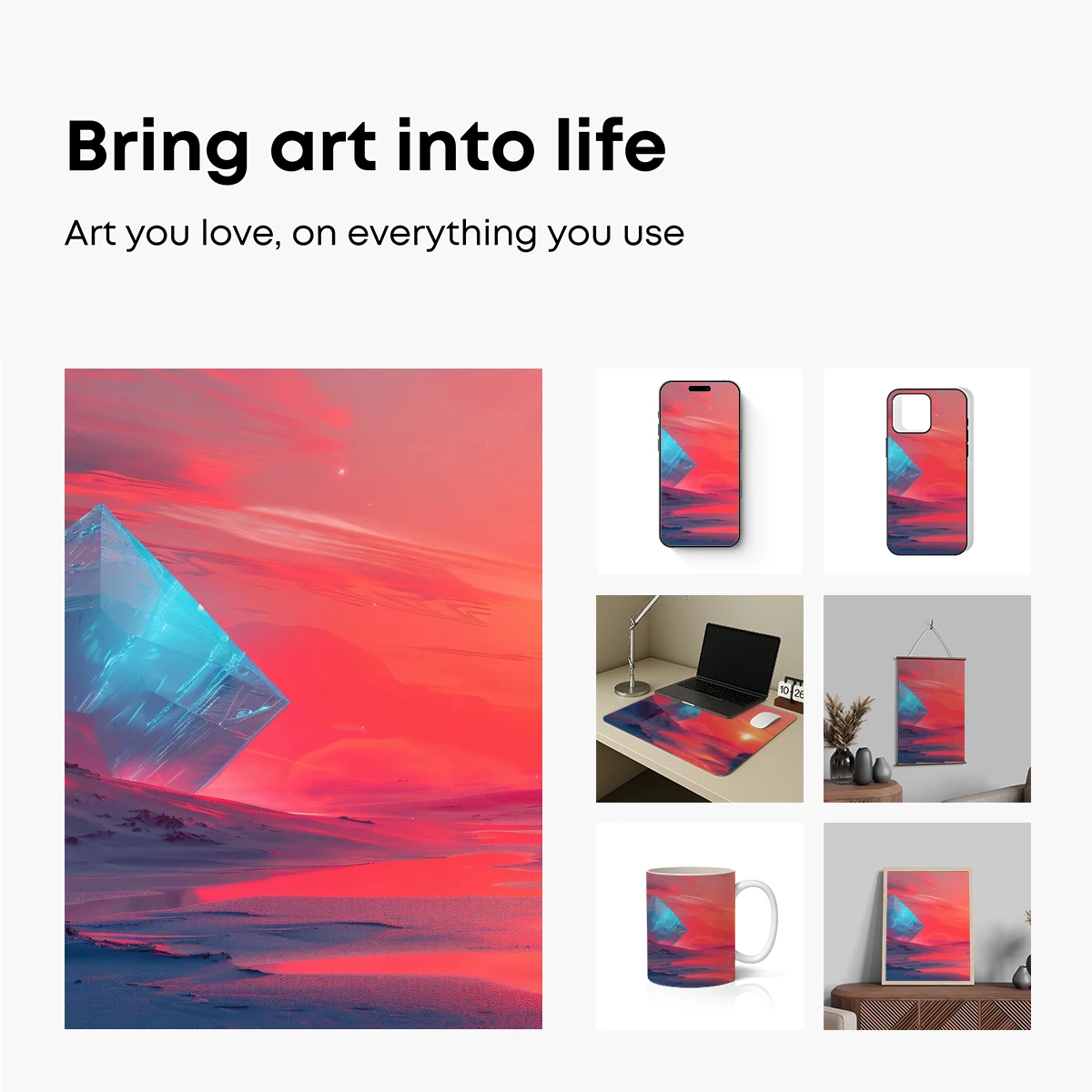 Crimson Sunset Over the Crystal Pyramid - Image 2