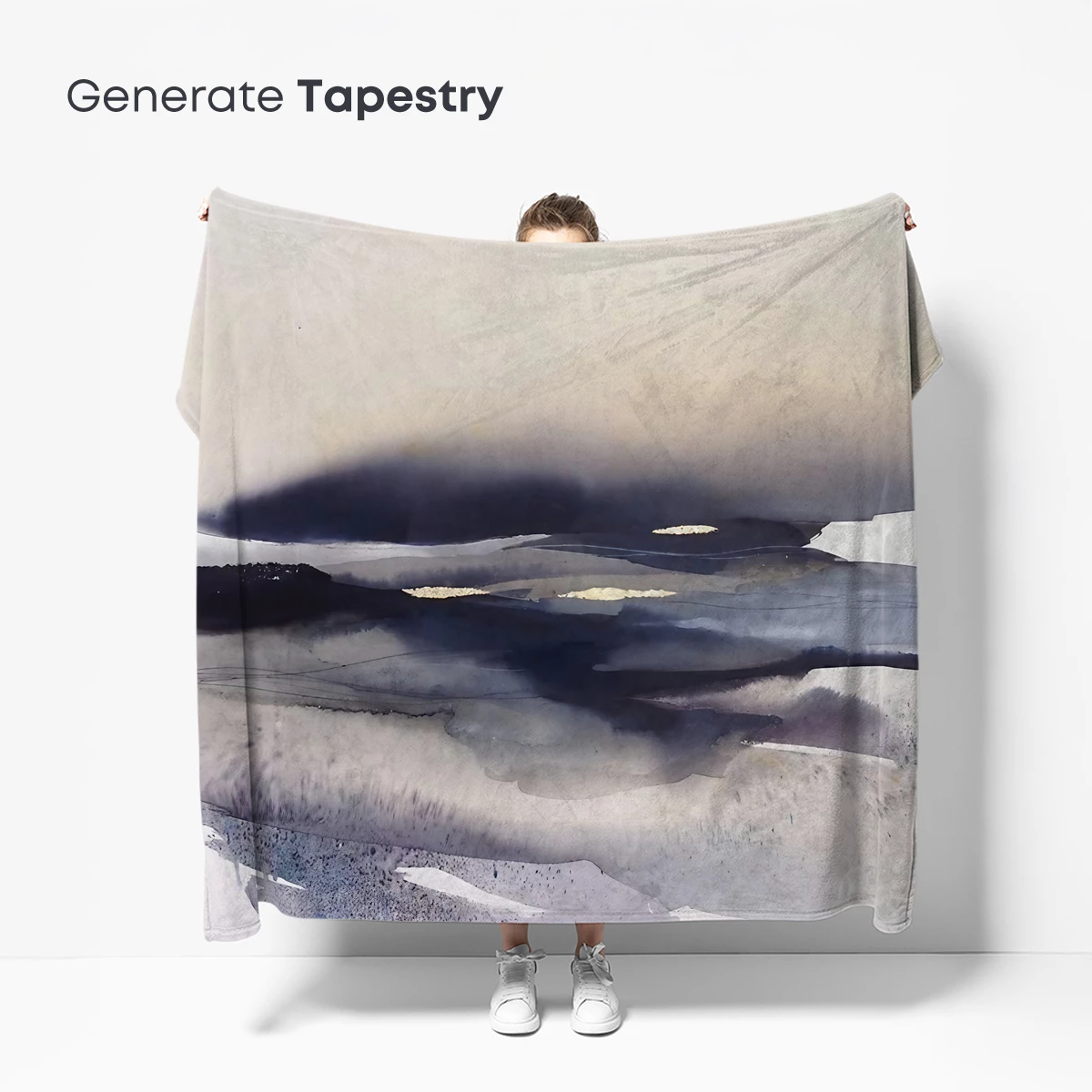 Abstract Horizon: Ink Flow Over Snowy Plains - Image 5