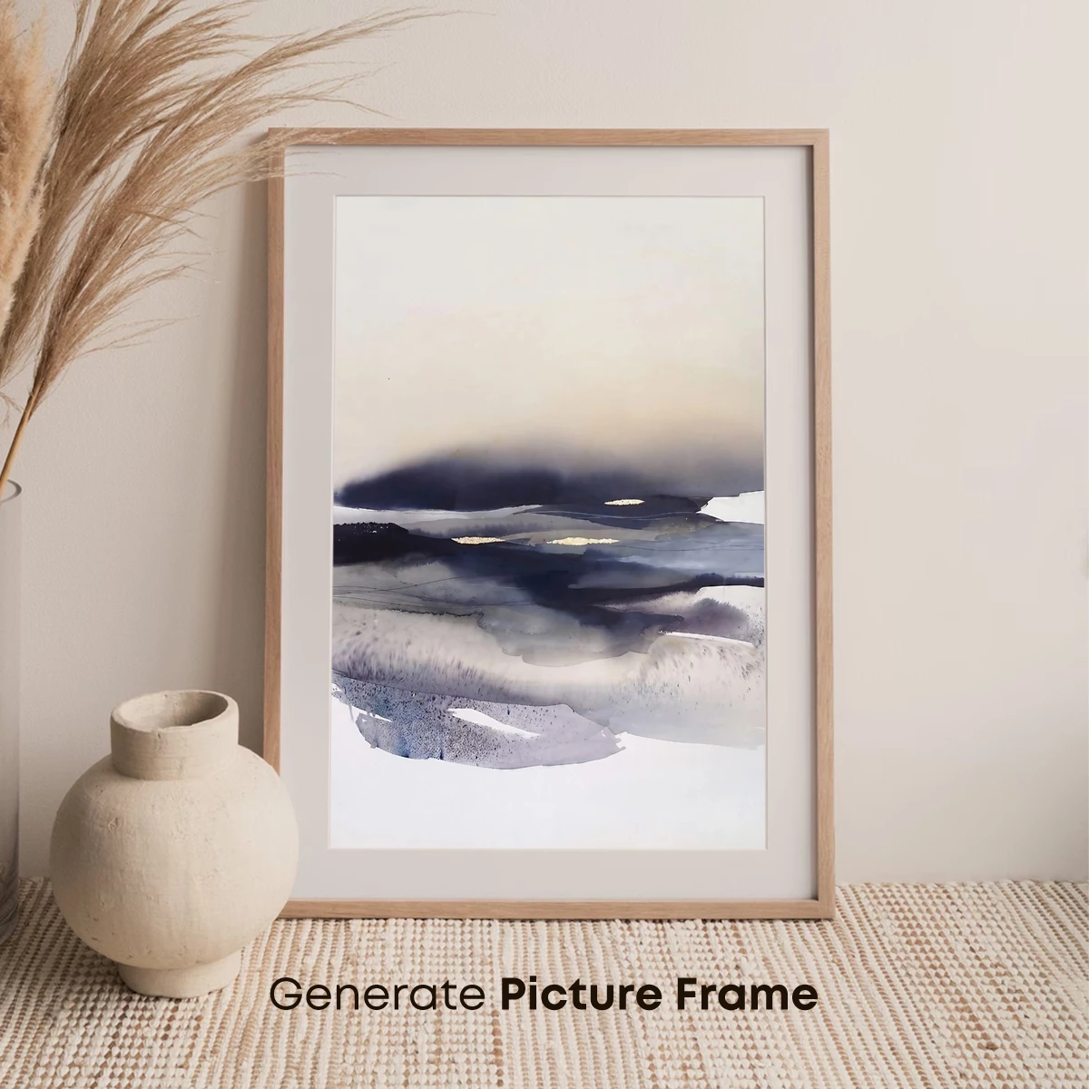 Abstract Horizon: Ink Flow Over Snowy Plains - Image 7