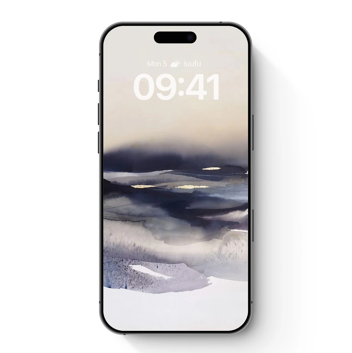 Abstract Horizon: Ink Flow Over Snowy Plains