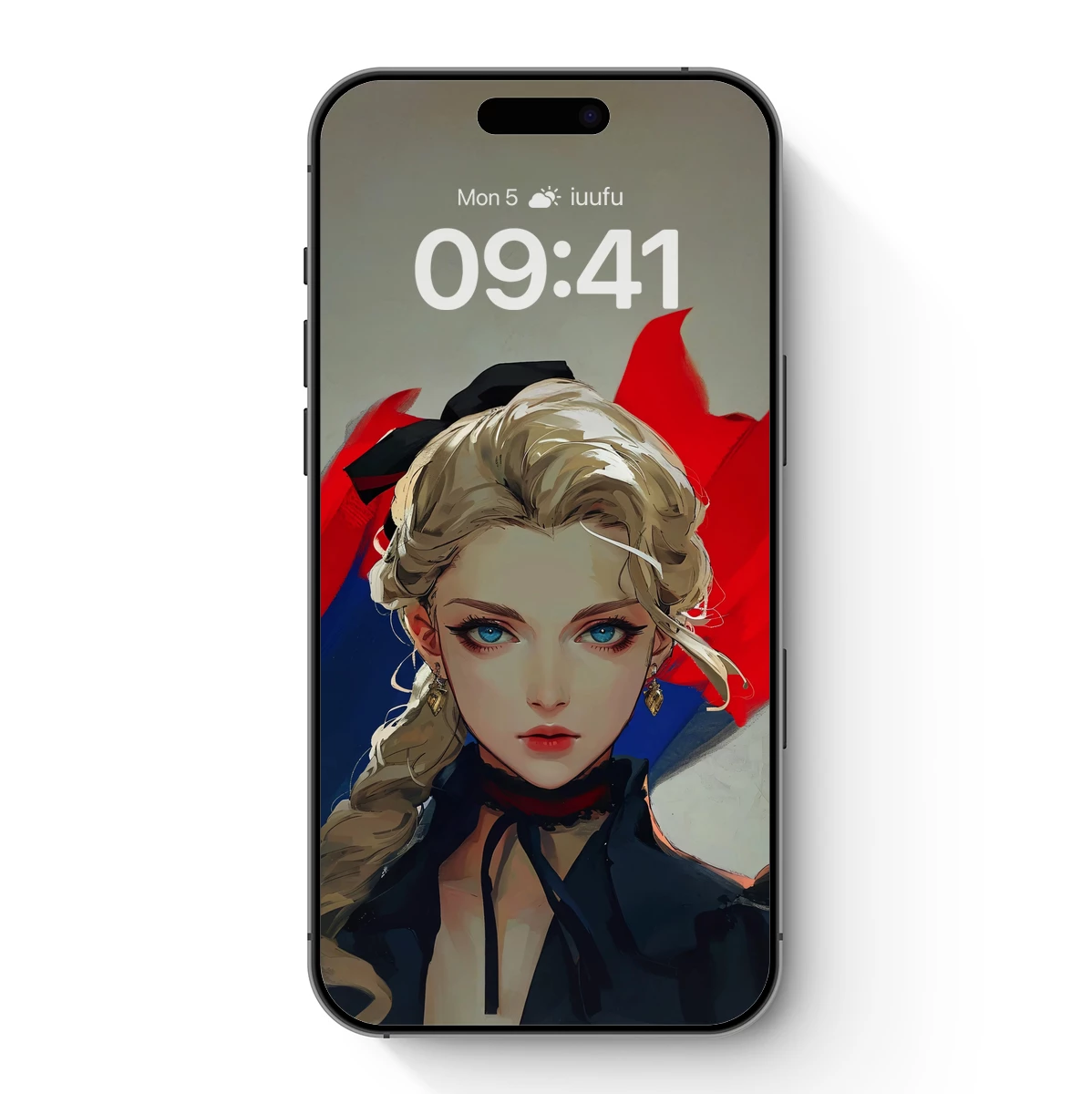 Ethereal Gothic Elegance: Braided Blonde in Scarlet Cape