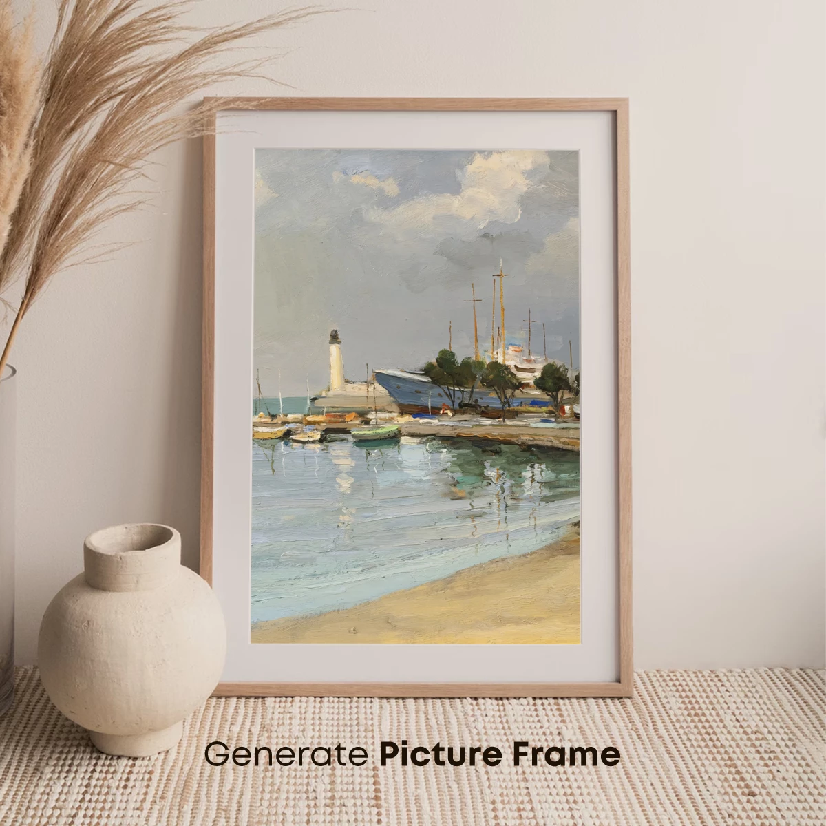 Harbor Serenity: Lighthouse and Yachts in Soft Light - Image 7