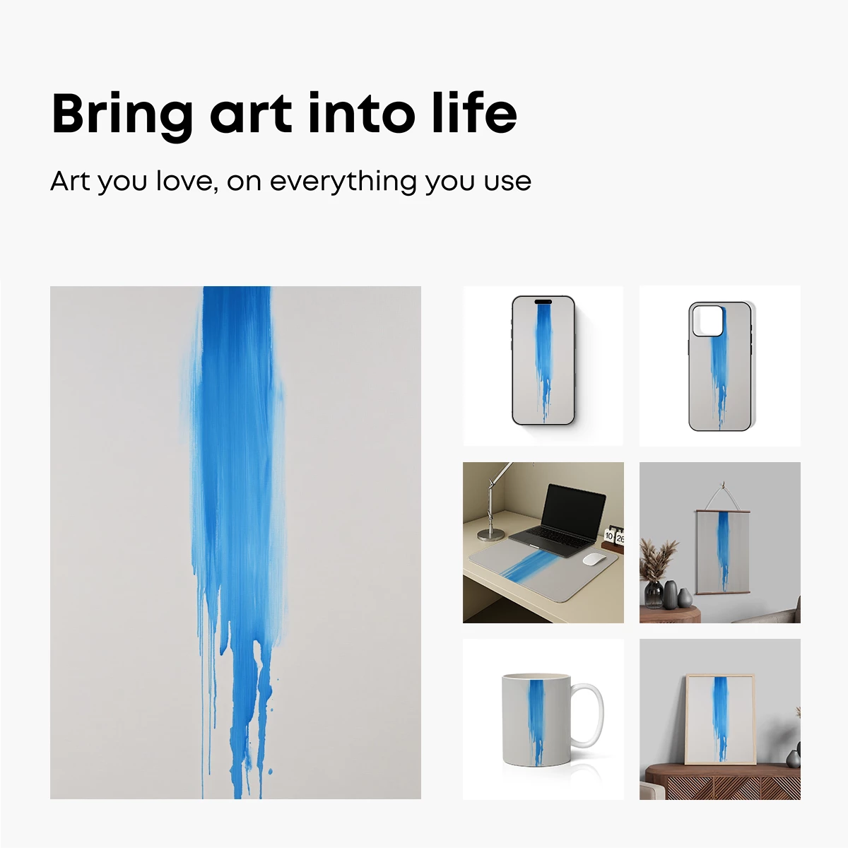 Blue Drip Elegance: Abstract Fluidity - Image 2